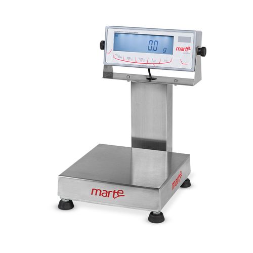 BALANCA DE PLATAFORMA 1KG 0,2G 20X20 INOX COM COLUNA LS1-I MARTE INMETRO