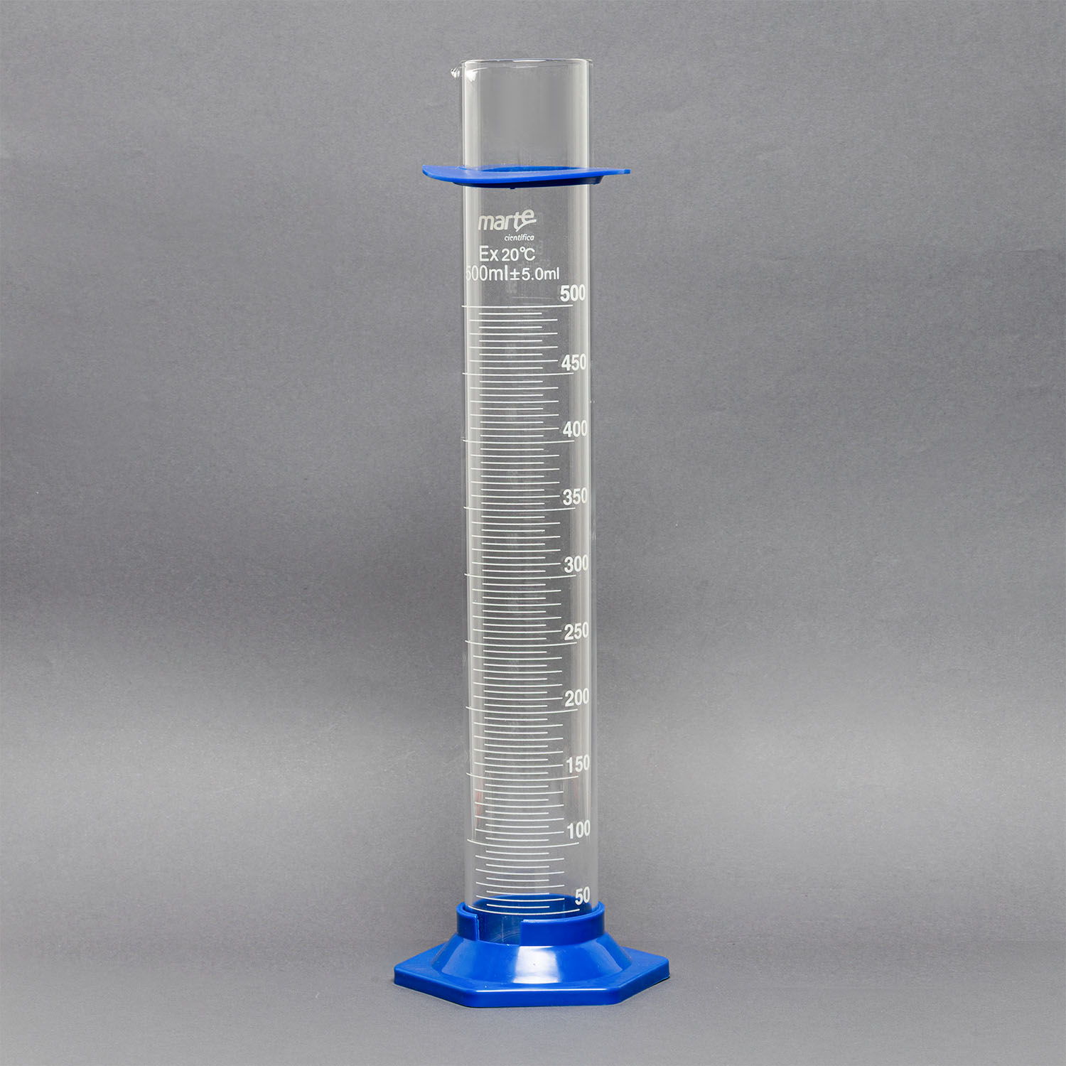 PROVETA VIDRO GRADUADA BASE HEX. PLASTICO - 500ML - Marte
