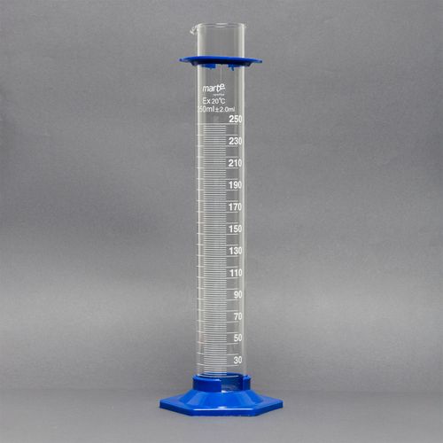PROVETA VIDRO GRADUADA BASE HEX. PLASTICO - 250ML