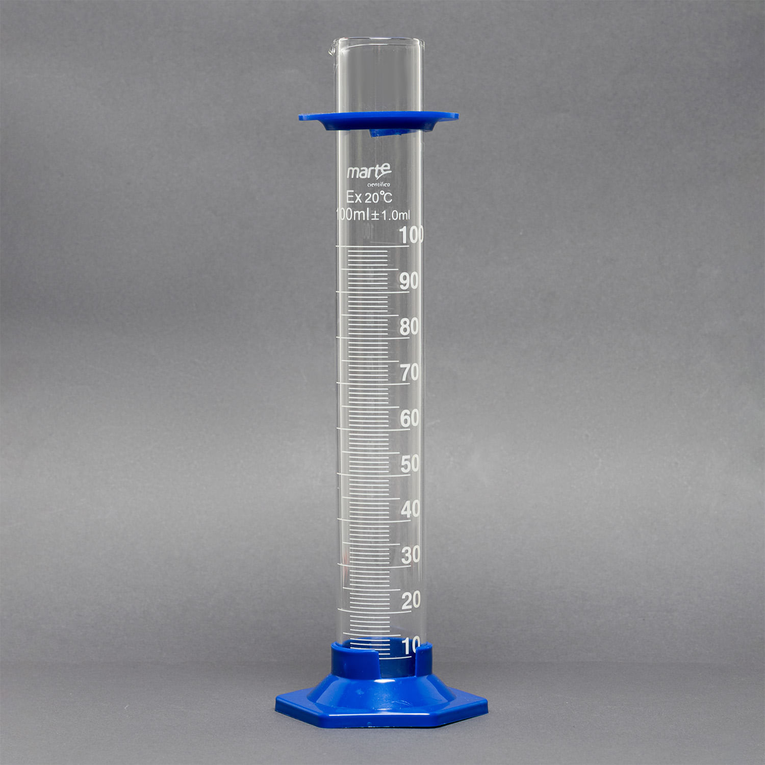 PROVETA VIDRO GRADUADA BASE HEX. PLASTICO - 100ML - Marte