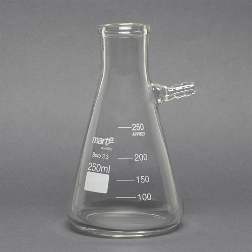 KITASATO DE VIDRO SAIDA LATERAL GRADUADO - 250ML
