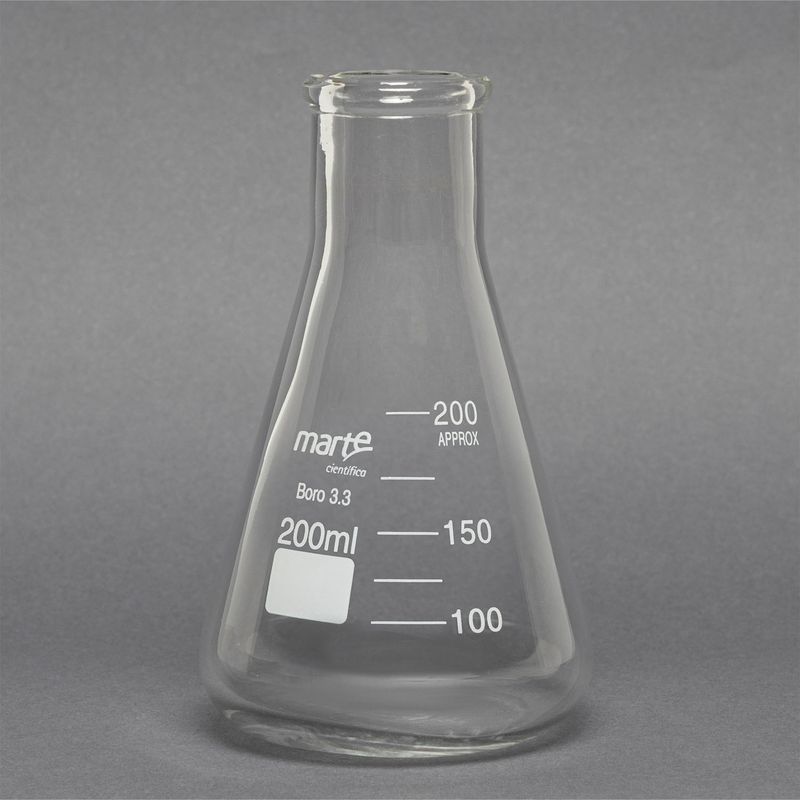 900.0000.14 - ERLENMEYER DE VIDRO BOCA ESTREITA GRADUADO - 200ML