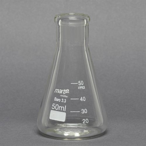 ERLENMEYER DE VIDRO BOCA ESTREITA GRADUADO - 50ML