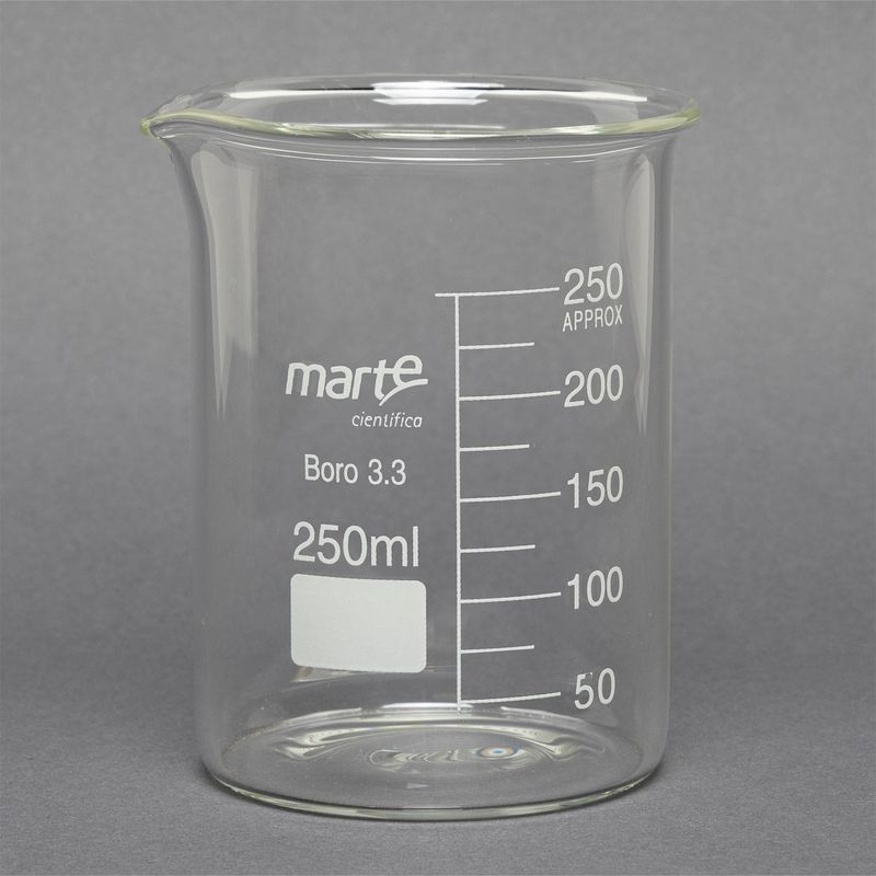 900.0000.10 - BEQUER DE VIDRO FORMA BAIXA GRADUADO - 250ML