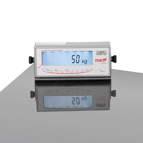 BALANCA DE PLATAFORMA 101KG 20G 50X50 INOX SEM COLUNA LS100 MARTE INMETRO