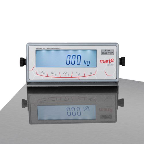 BALANCA DE PLATAFORMA 301KG 100G 70X70 INOX SEM COLUNA LS300 MARTE INMETRO