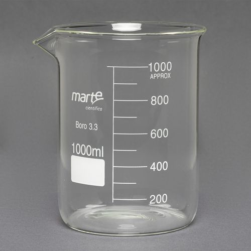 BEQUER DE VIDRO FORMA BAIXA GRADUADO - 1000ML