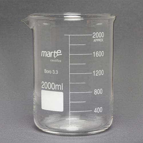 BEQUER DE VIDRO FORMA BAIXA GRADUADO - 2000ML
