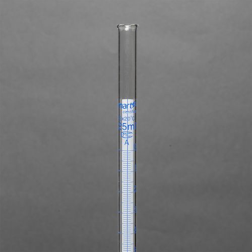 BURETA GRADUADA TORNEIRA VIDRO FAIXA AZUL - 25ML