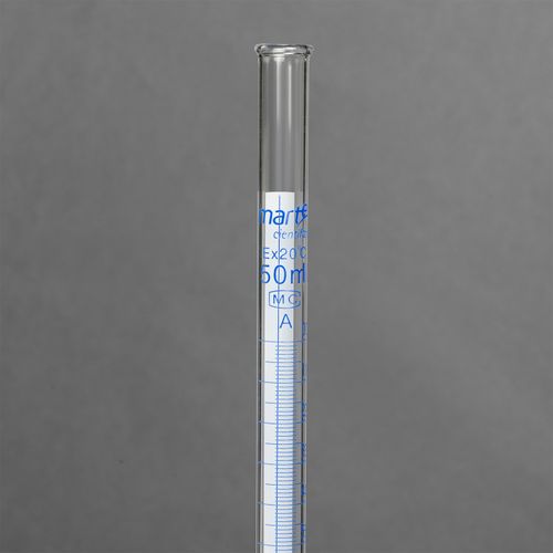 BURETA GRADUADA TORNEIRA VIDRO FAIXA AZUL - 50ML