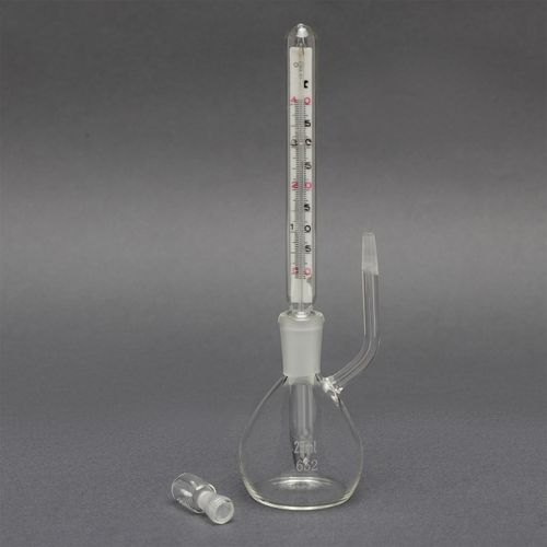 PICNOMETRO DE VIDRO GAY-LUSSAC C/ TERMOMETRO 25ML