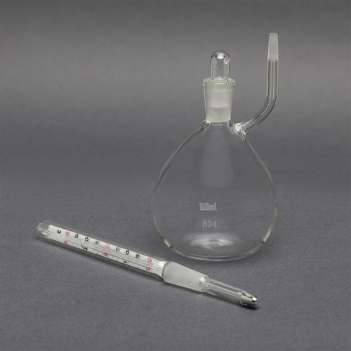 PICNOMETRO DE VIDRO GAY-LUSSAC C/ TERMOMETRO 100ML