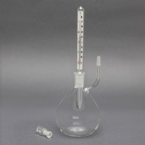 PICNOMETRO DE VIDRO GAY-LUSSAC C/ TERMOMETRO 100ML