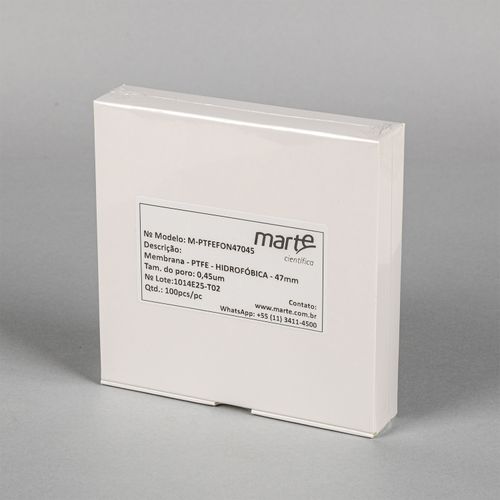 MEMBRANA FILTRANTE PTFE HO NAO ESTERIL 47MMX0,45UM
