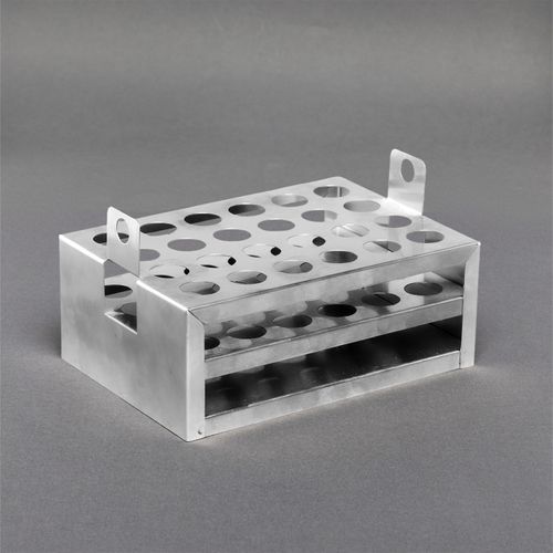 SUPORTE INOX C/ ALCA P/ 24 TUBOS DE ENSAIO 10-18MM