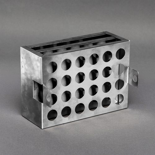 SUPORTE INOX C/ ALCA P/ 24 TUBOS DE ENSAIO 10-18MM